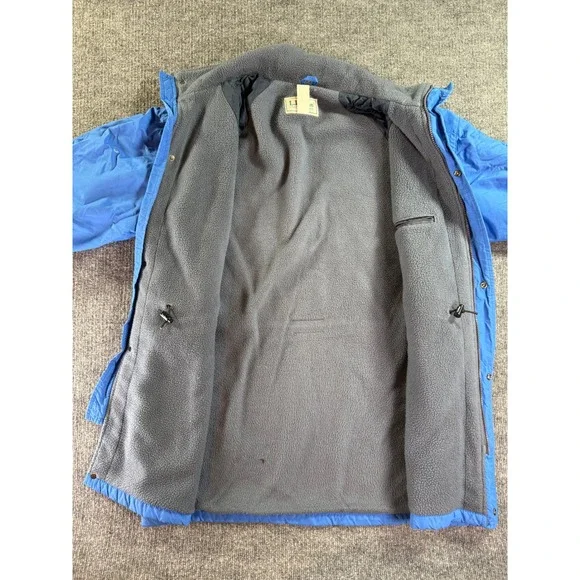 Vintage LL Bean Parka Jacket Mens Large Tall Blue Fleece Lined Utility Gorpcore